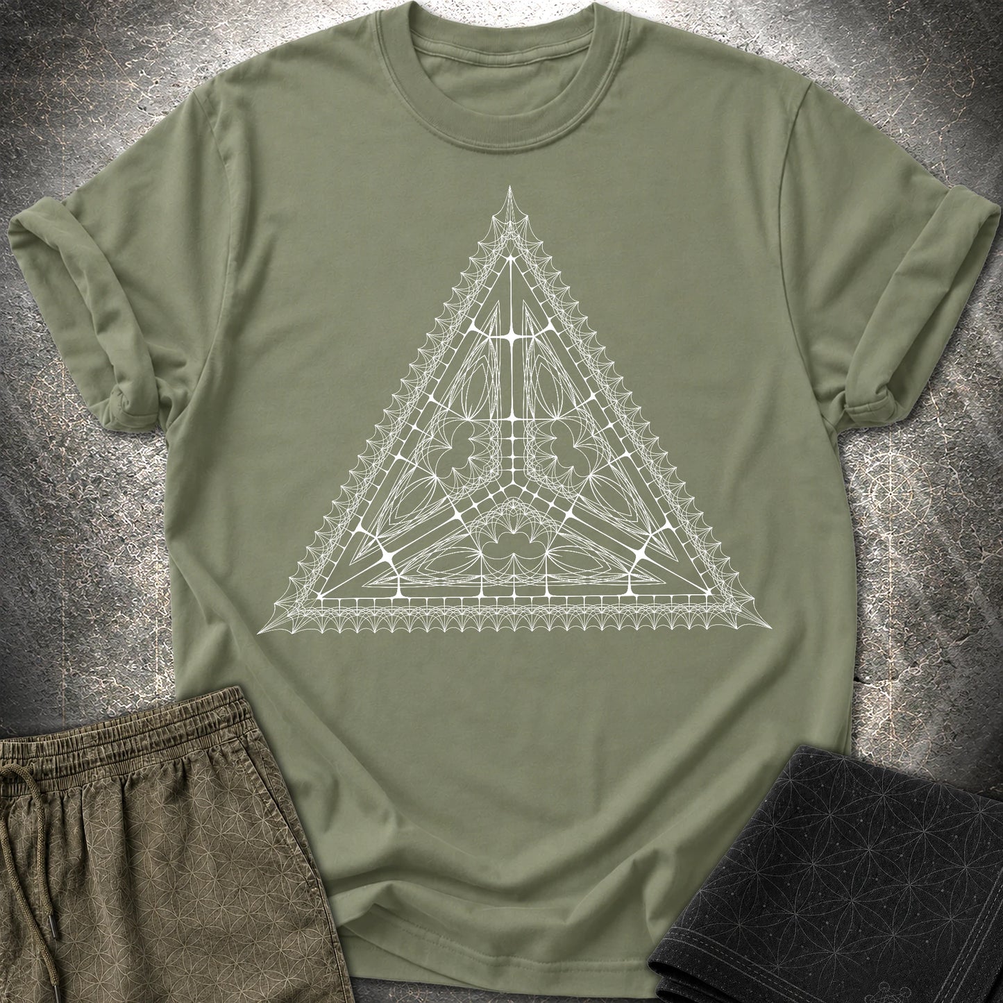 Organic Tetrahedron T-Shirt - Organic Tetrahedron T-Shirt - Military Green