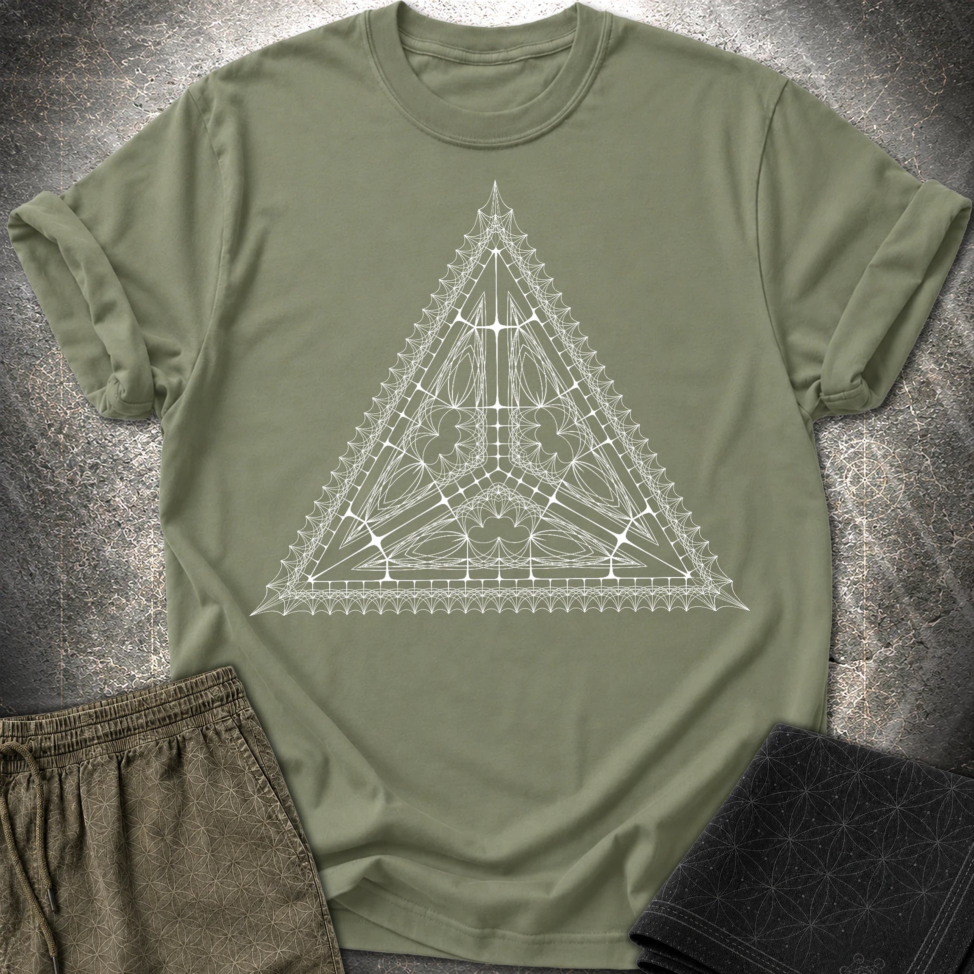 Organic Tetrahedron T-Shirt - Organic Tetrahedron T-Shirt - Military Green