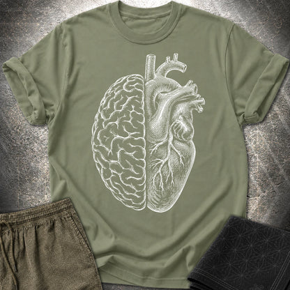 Heart Brain - Heart Brain T-Shirt - Military Green
