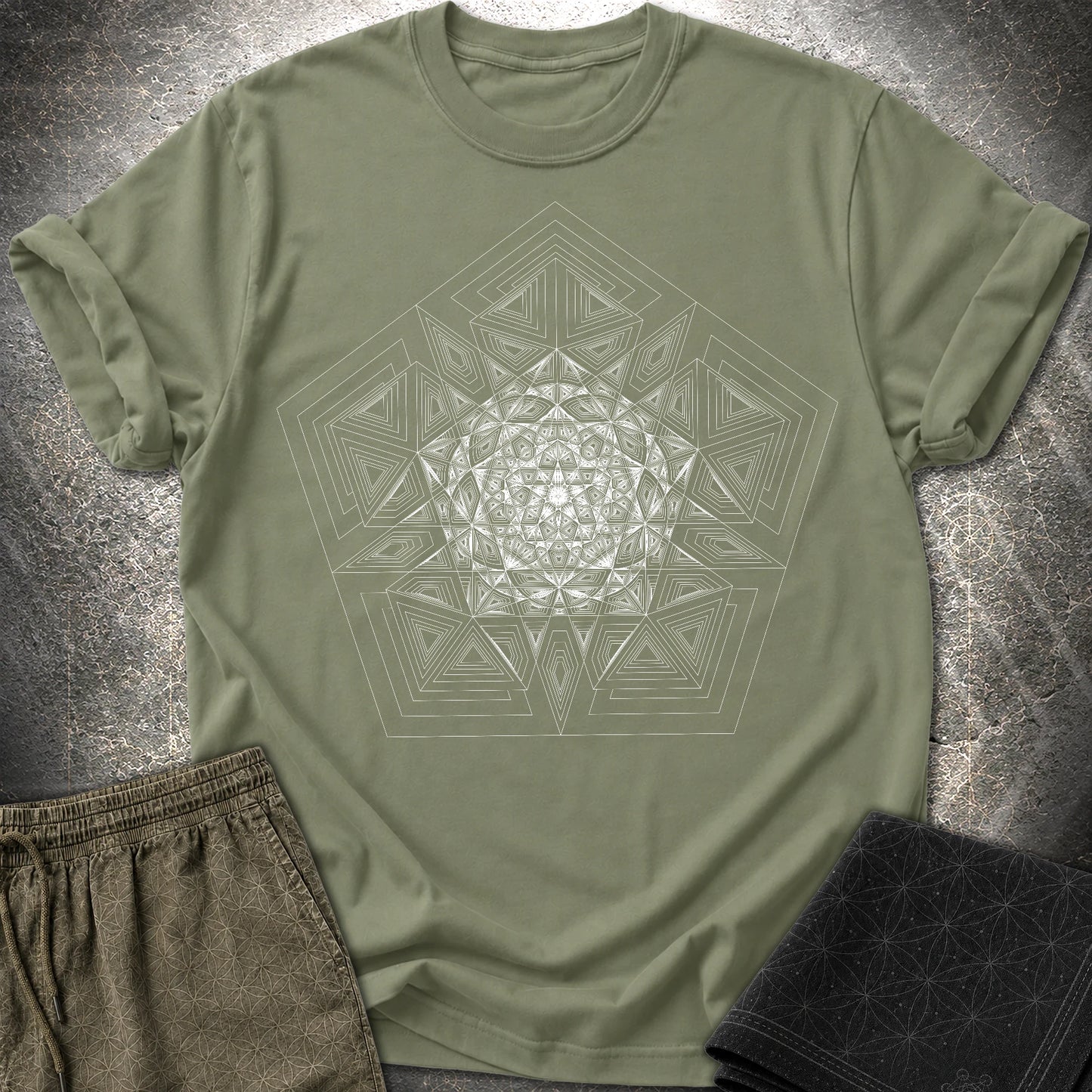 Pentagon Mosaic T-Shirt - Pentagon Mosaic T-Shirt - Military Green