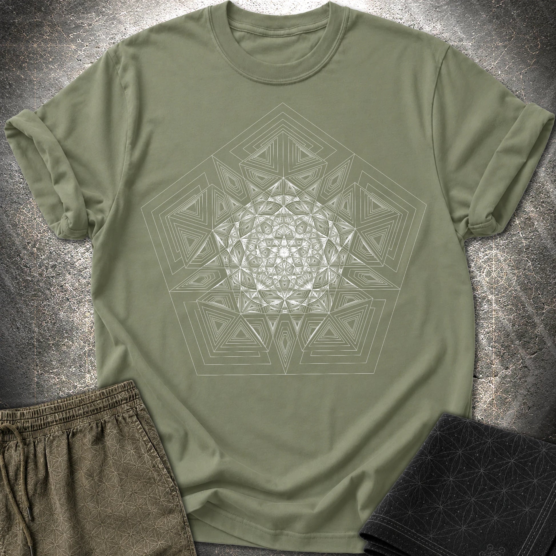 Pentagon Mosaic T-Shirt - Pentagon Mosaic T-Shirt - Military Green