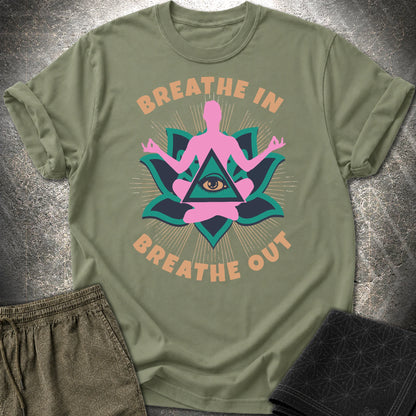 Breathe In Breathe Out T-Shirt - Breathe In Breathe Out T-Shirt - Military Green