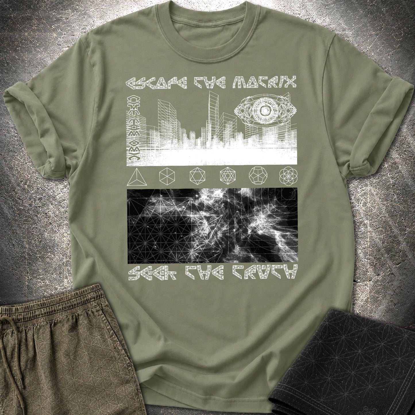 Run From The Matrix T-Shirt - Run From The Matrix T-Shirt - Military Green