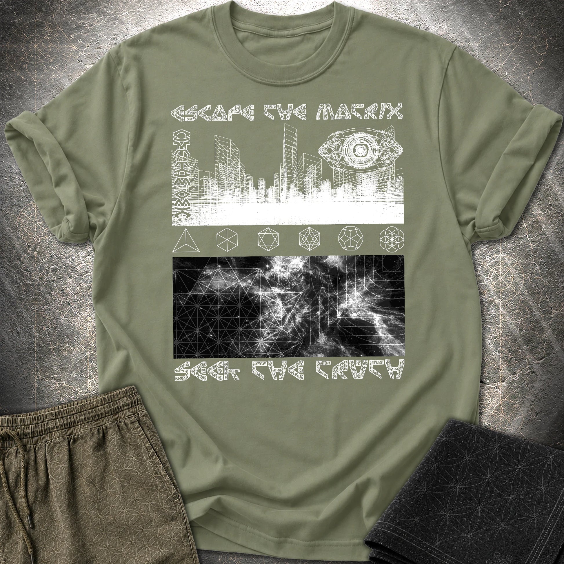 Run From The Matrix T-Shirt - Run From The Matrix T-Shirt - Military Green