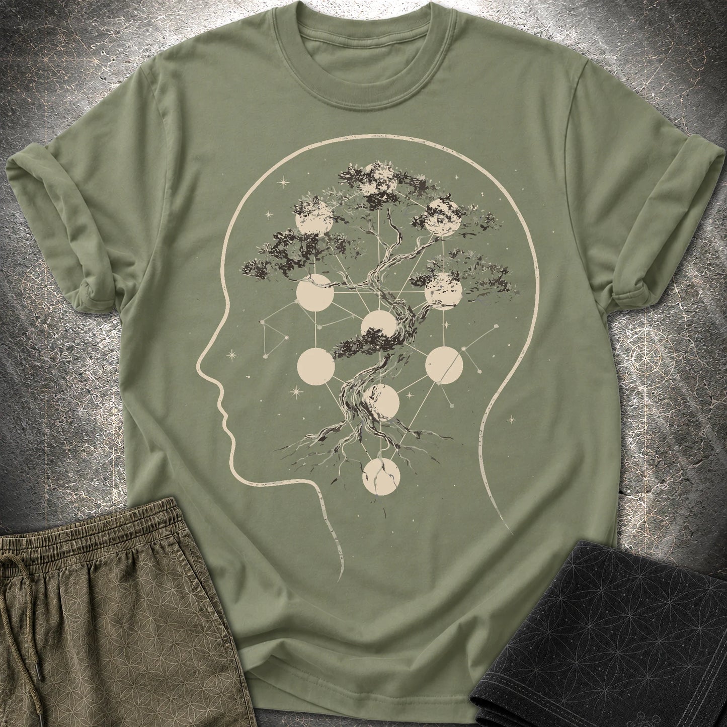 Sacred Tree of Thought T-Shirt - Sacred Tree of Thought T-Shirt - Military Green
