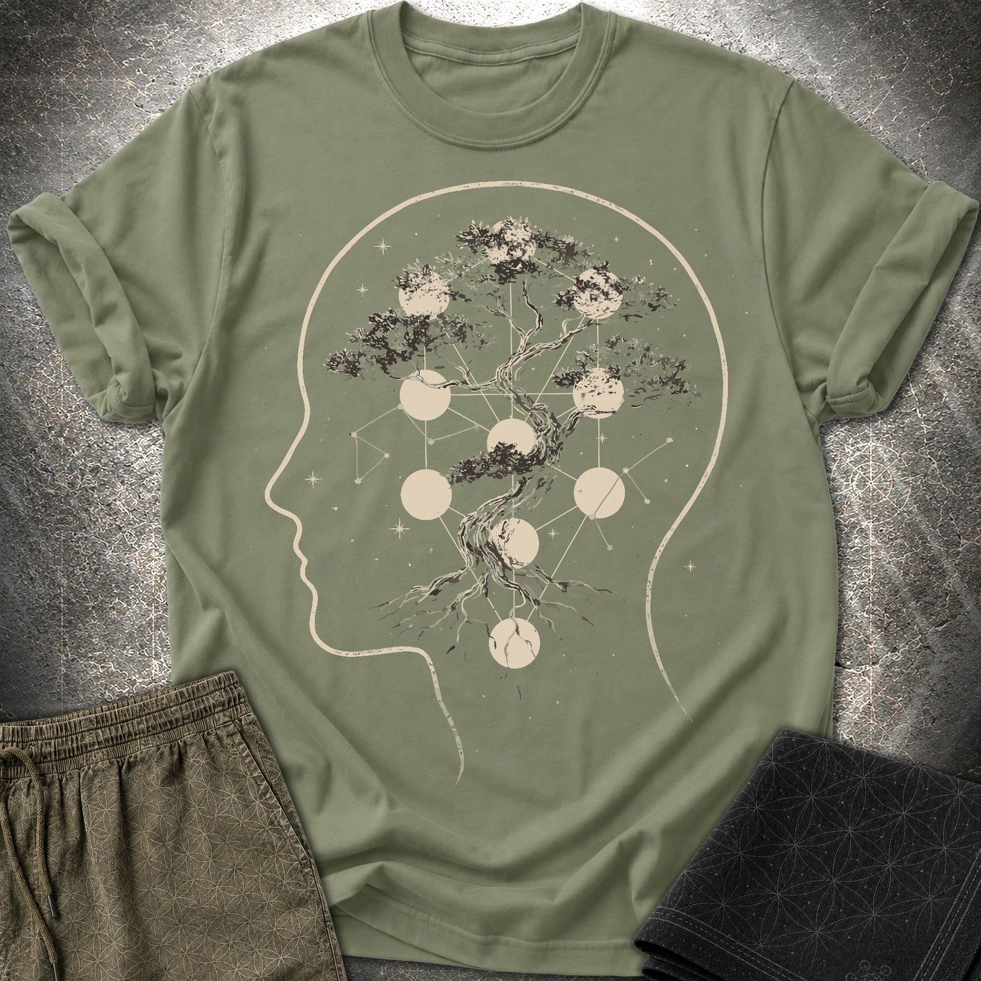 Sacred Tree of Thought T-Shirt - Sacred Tree of Thought T-Shirt - Military Green