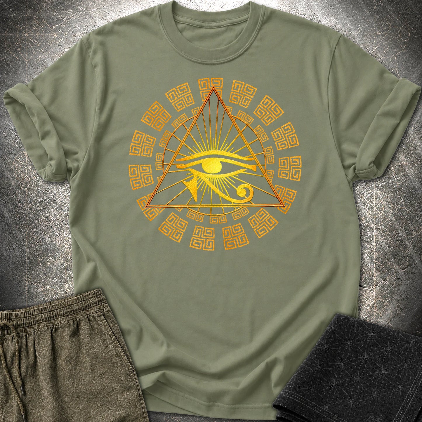 Eye Of Horus Egypt T-Shirt - Eye Of Horus Egypt T-Shirt - Military Green