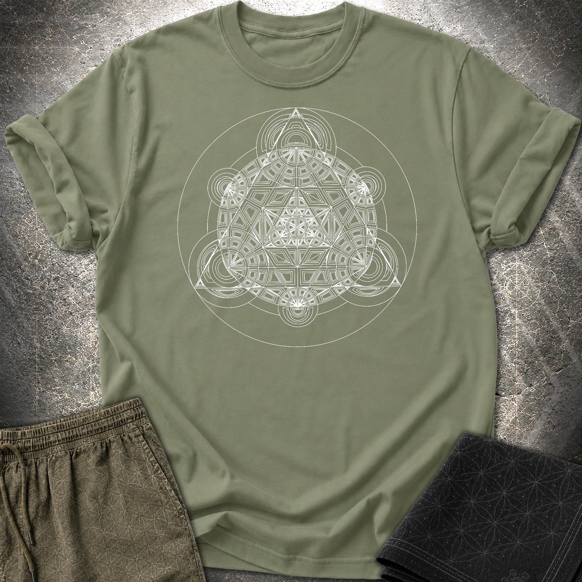 Sacred Mosaic T-Shirt - Sacred Mosaic T-Shirt - Military Green