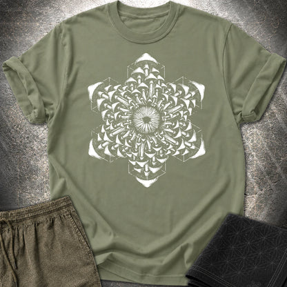 Mushroom Essence T-Shirt, Psychedelic Mushroom Shirt, Sacred Geometry Fungi Graphic Unisex T-Shirt - Mushroom Essence T-Shirt, Psychedelic Mushroom Shirt, Sacred Geometry Fungi Graphic Unisex T-Shirt - Military Green