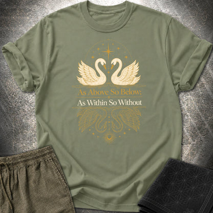As Above So Below Swans T-Shirt - As Above So Below Swans T-Shirt - Military Green