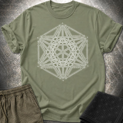 Organic Metatron's Cube T-Shirt - Organic Metatron's Cube T-Shirt - Military Green