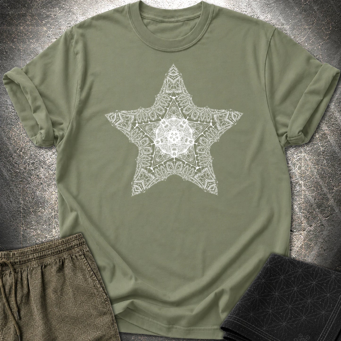Sacred Star T-Shirt - Sacred Star T-Shirt - Military Green