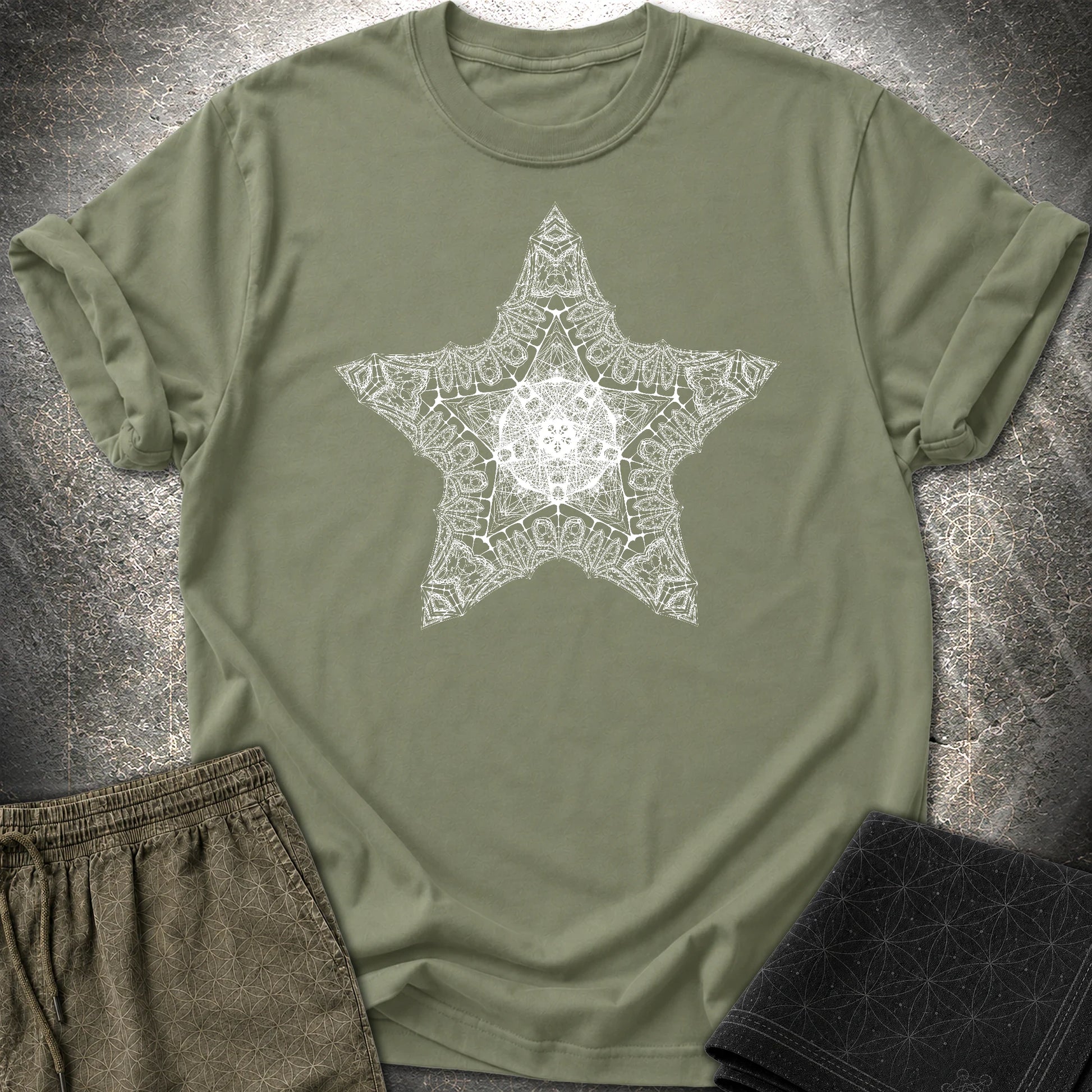 Sacred Star T-Shirt - Sacred Star T-Shirt - Military Green