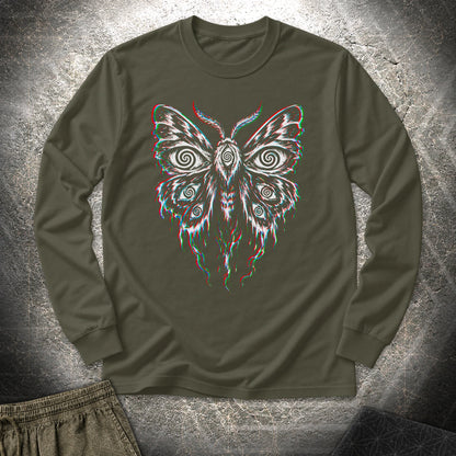 Hypnotic Eye Moth - Hypnotic Eye Moth Long Sleeve Shirt - Military Green