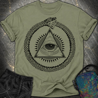 Ouroboros Eye of Providence - Ouroboros Eye of Providence Comfort T-Shirt - Moss