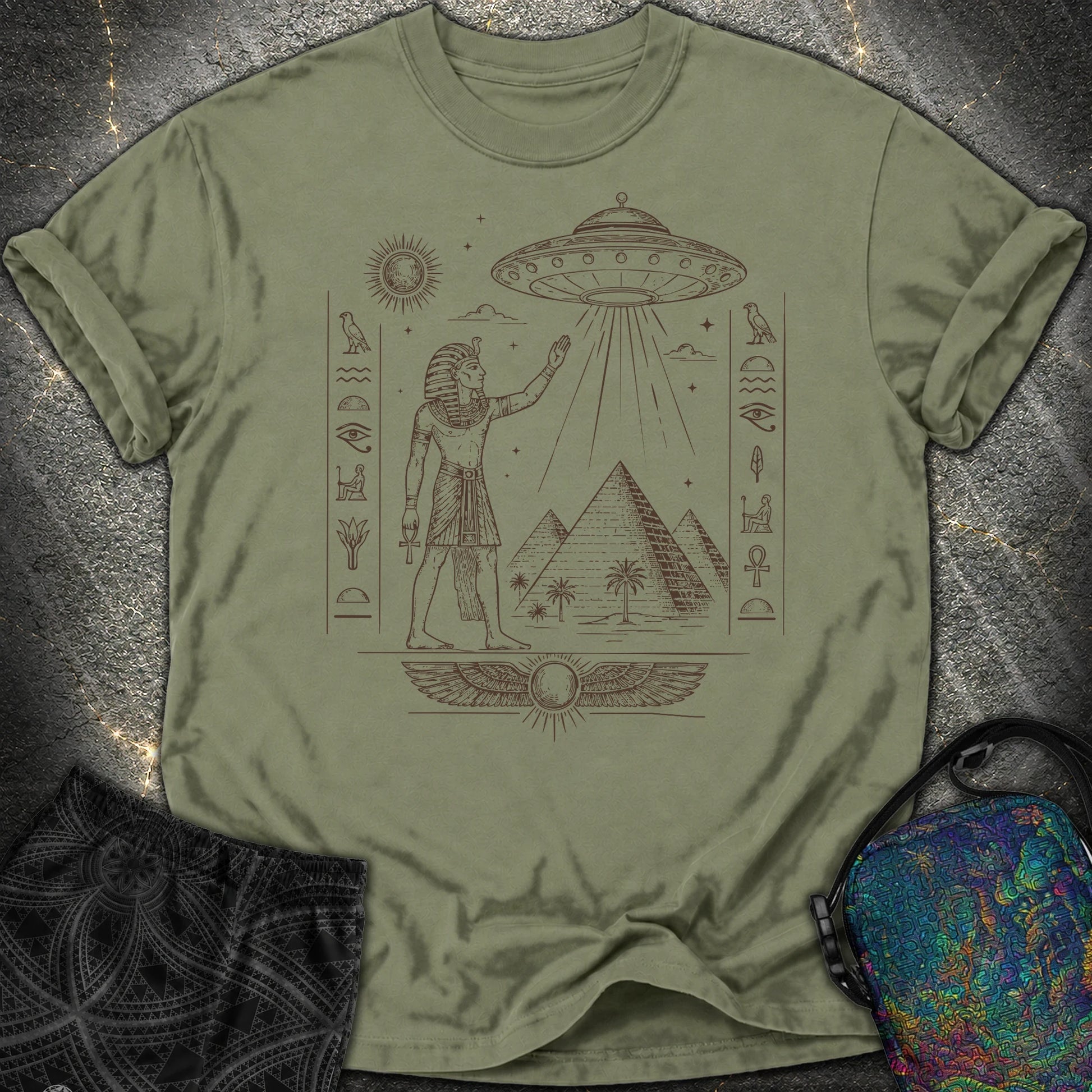 Pharaoh Beneath the Star Vessel - Pharaoh Beneath the Star Vessel Comfort T-Shirt - Moss