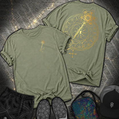 Psilocybin Key To Universe 2 Sided Comfort T-Shirt - Psilocybin Key To Universe 2 Sided Comfort T-Shirt - Moss