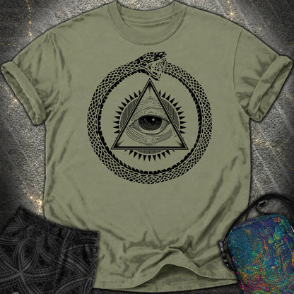 Ouroboros Eye of Providence Comfort T-Shirt - Ouroboros Eye of Providence Comfort T-Shirt - Moss
