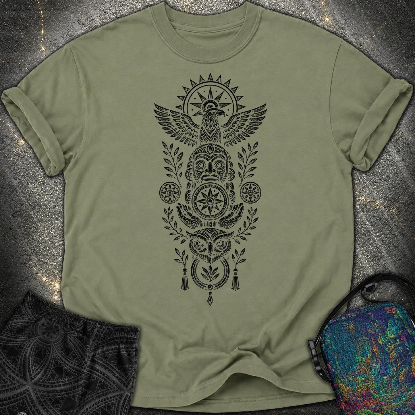 Totem Black - Totem Black Comfort T-Shirt - Moss