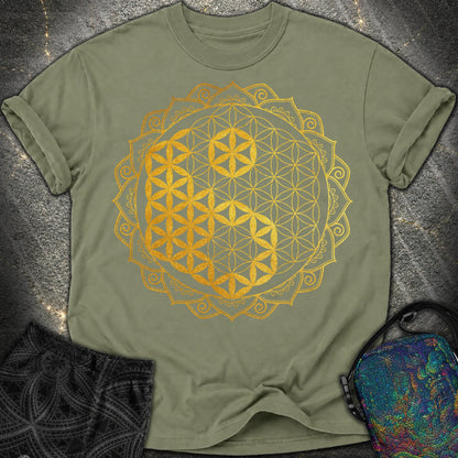 Yin Yang Gold Mandala - Yin Yang Gold Mandala Comfort T-Shirt - Moss
