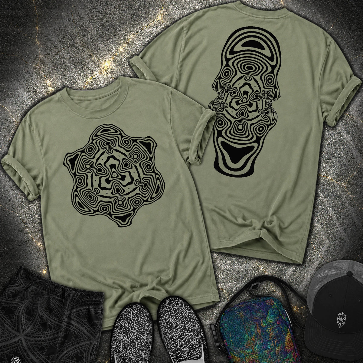 Mind Blown Black 2 Sided Comfort T-Shirt - Mind Blown Black 2 Sided Comfort T-Shirt - Moss