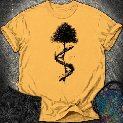 Tree of Life DNA Double Helix Comfort T-Shirt - Tree of Life DNA Double Helix Comfort T-Shirt - Mustard