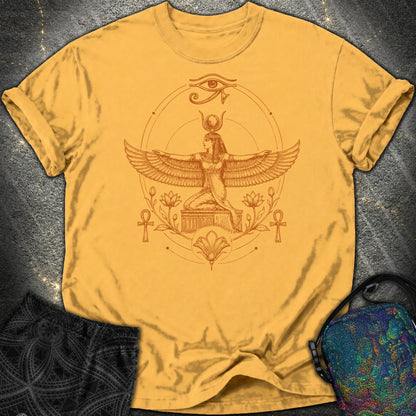 Winged Goddess of the Nile - Winged Goddess of the Nile Comfort T-Shirt - Mustard