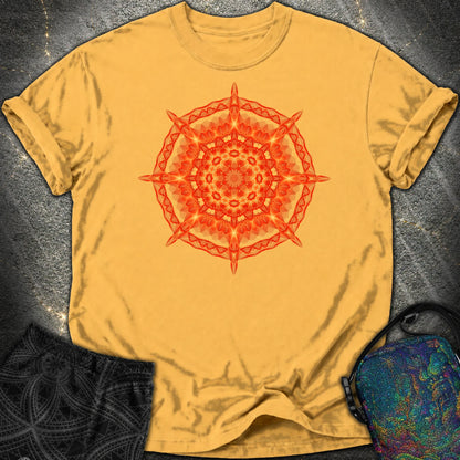Radiant Geometry Portal Mandala - Radiant Geometry Portal Mandala Comfort T-Shirt - Mustard