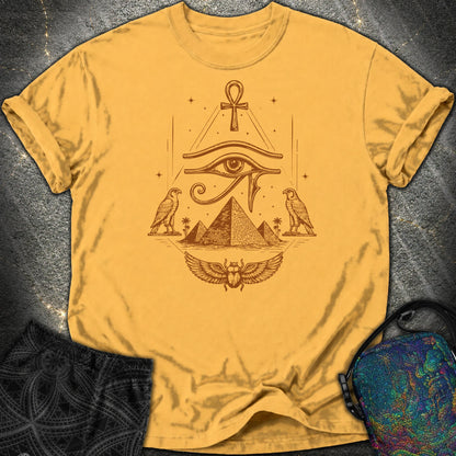 Eye Above the Ancient Pyramids - Eye Above the Ancient Pyramids Comfort T-Shirt - Mustard