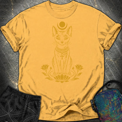 Sacred Cat of the Moon - Sacred Cat of the Moon Comfort T-Shirt - Mustard