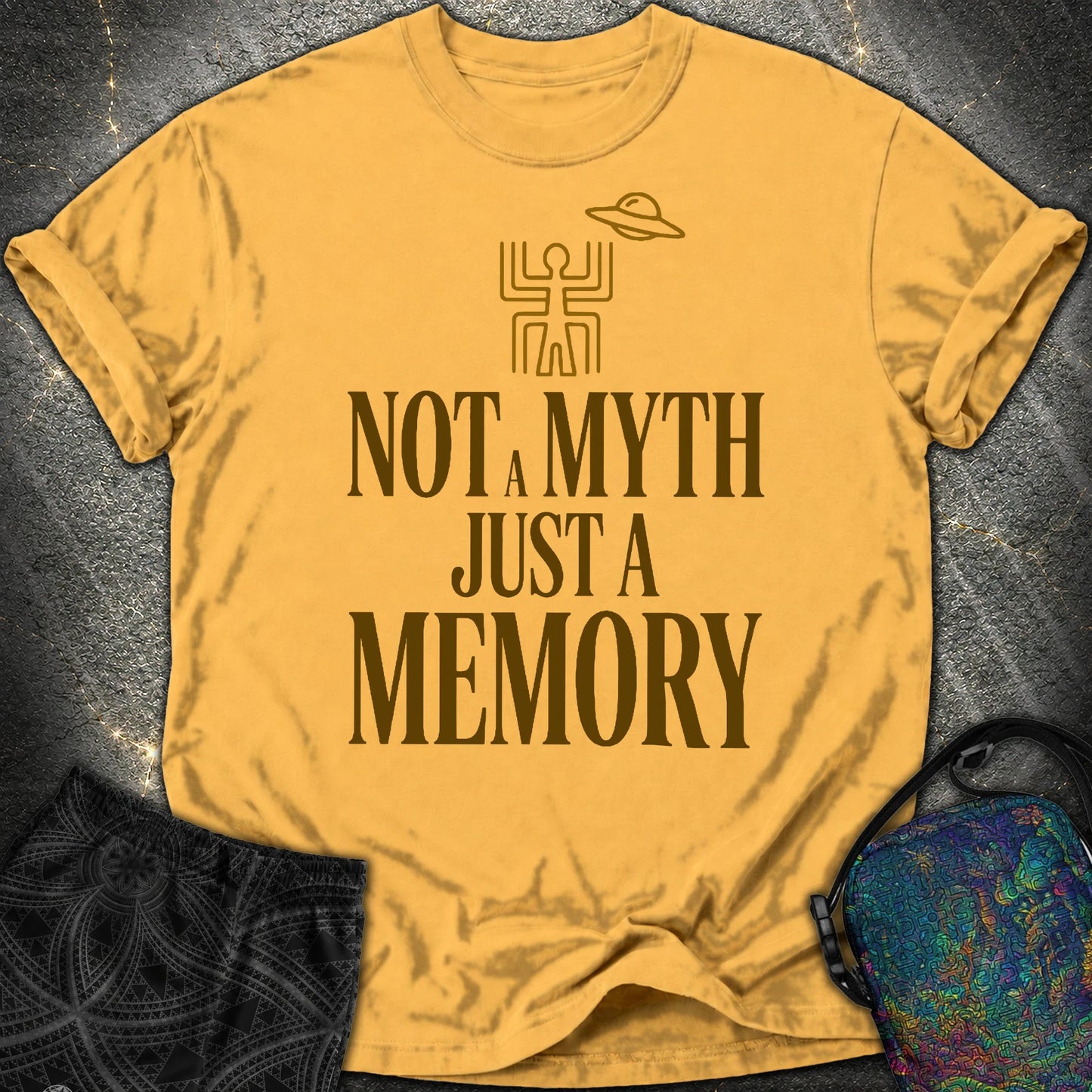 Not A Myth Ciemne - Not A Myth Ciemne Comfort T-Shirt - Mustard