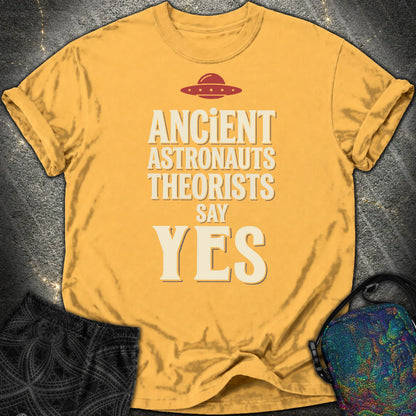 Ancient Astronaut Sey Yes 3 - Ancient Astronaut Sey Yes 3 Comfort T-Shirt - Mustard