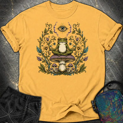 enlightened Frog - enlightened Frog Comfort T-Shirt - Mustard