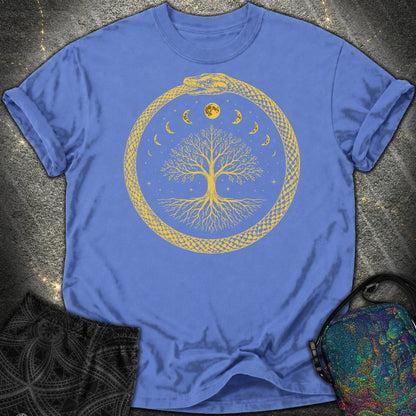 Ouroboros Moon Tree Comfort T-Shirt - Ouroboros Moon Tree Comfort T-Shirt - Mystic Blue