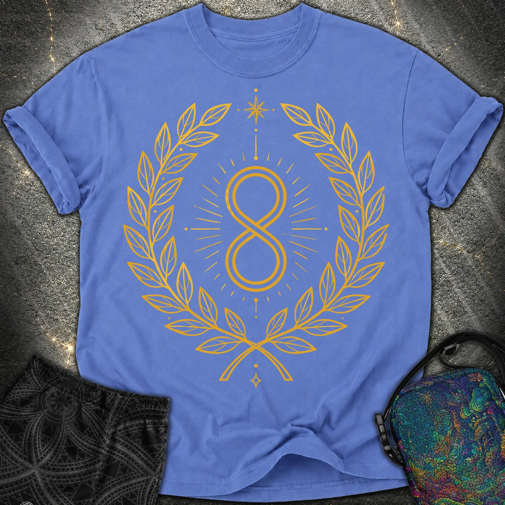 888 Infinity Wreath Unisex Comfort T-Shirt - 888 Infinity Wreath Unisex Comfort T-Shirt - Mystic Blue