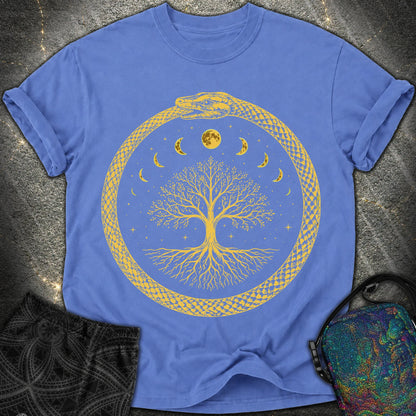 Ouroboros Moon Tree Unisex Comfort T-Shirt - Ouroboros Moon Tree Unisex Comfort T-Shirt - Mystic Blue