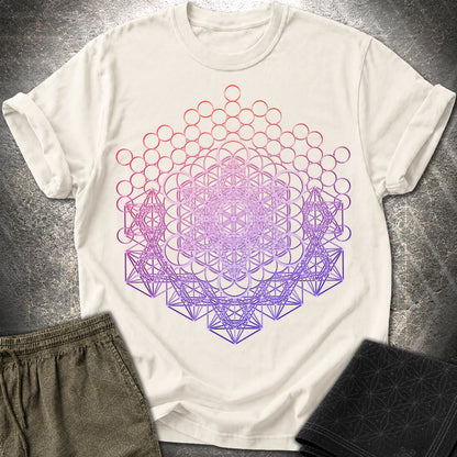 Metatron And Flower Connection - Metatron And Flower Connection T-Shirt - Natural