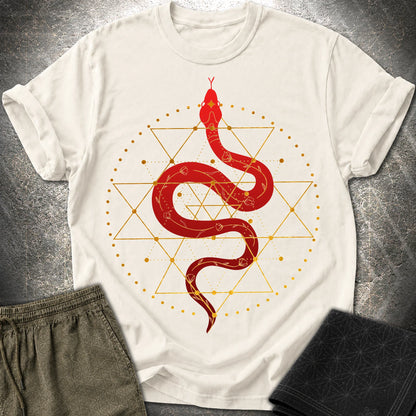 Sri Yantra Snake T-Shirt - Sri Yantra Snake T-Shirt - Natural