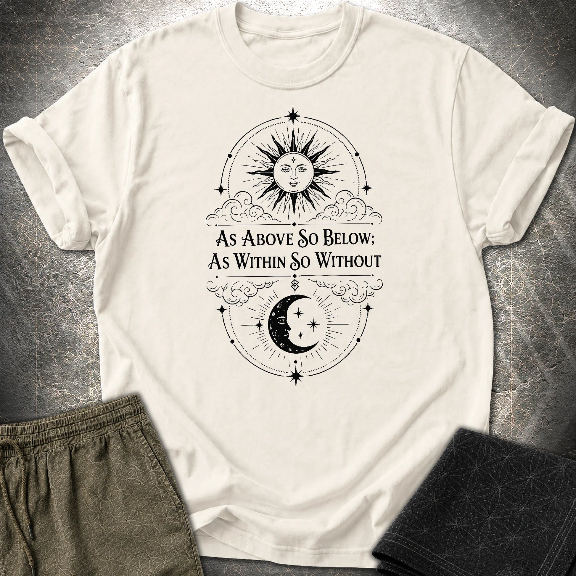 As Above So Below Sun Moon - As Above So Below Sun Moon T-Shirt - Natural