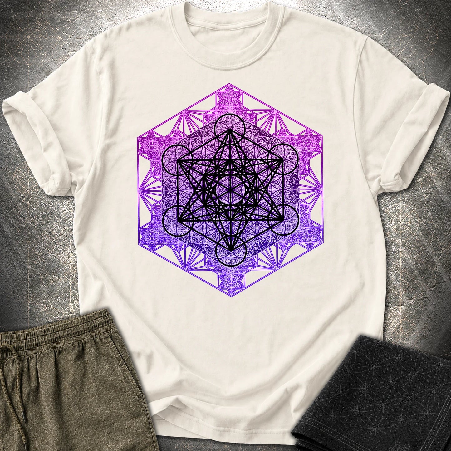Metatron's Tesseract T-Shirt - Metatron's Tesseract T-Shirt - Natural