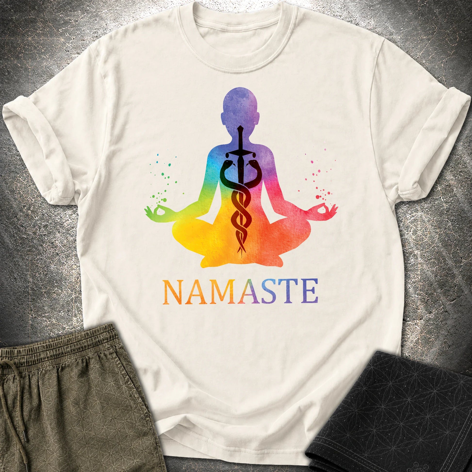 Caduceus Kundalini T-Shirt - Caduceus Kundalini T-Shirt - Natural