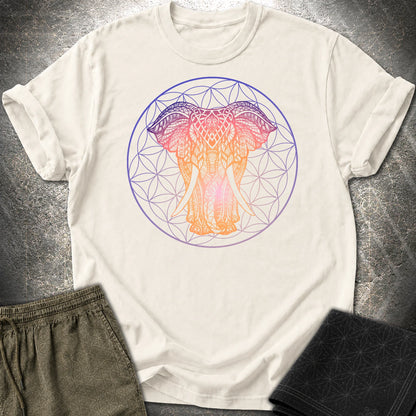 Ganesha Flower Of Life T-Shirt - Ganesha Flower Of Life T-Shirt - Natural