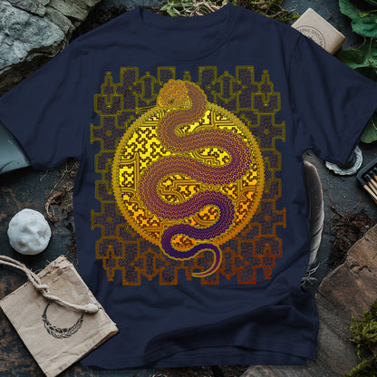 Shipibo Kene Cosmic Snake T-Shirt