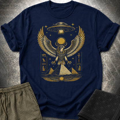 Falcon Guardian Beneath the Starship - Falcon Guardian Beneath the Starship T-Shirt - Navy