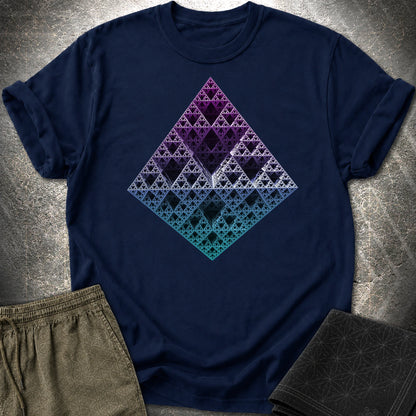 Sierpinski 3D Fractal T-Shirt - Sierpinski 3D Fractal T-Shirt - Navy