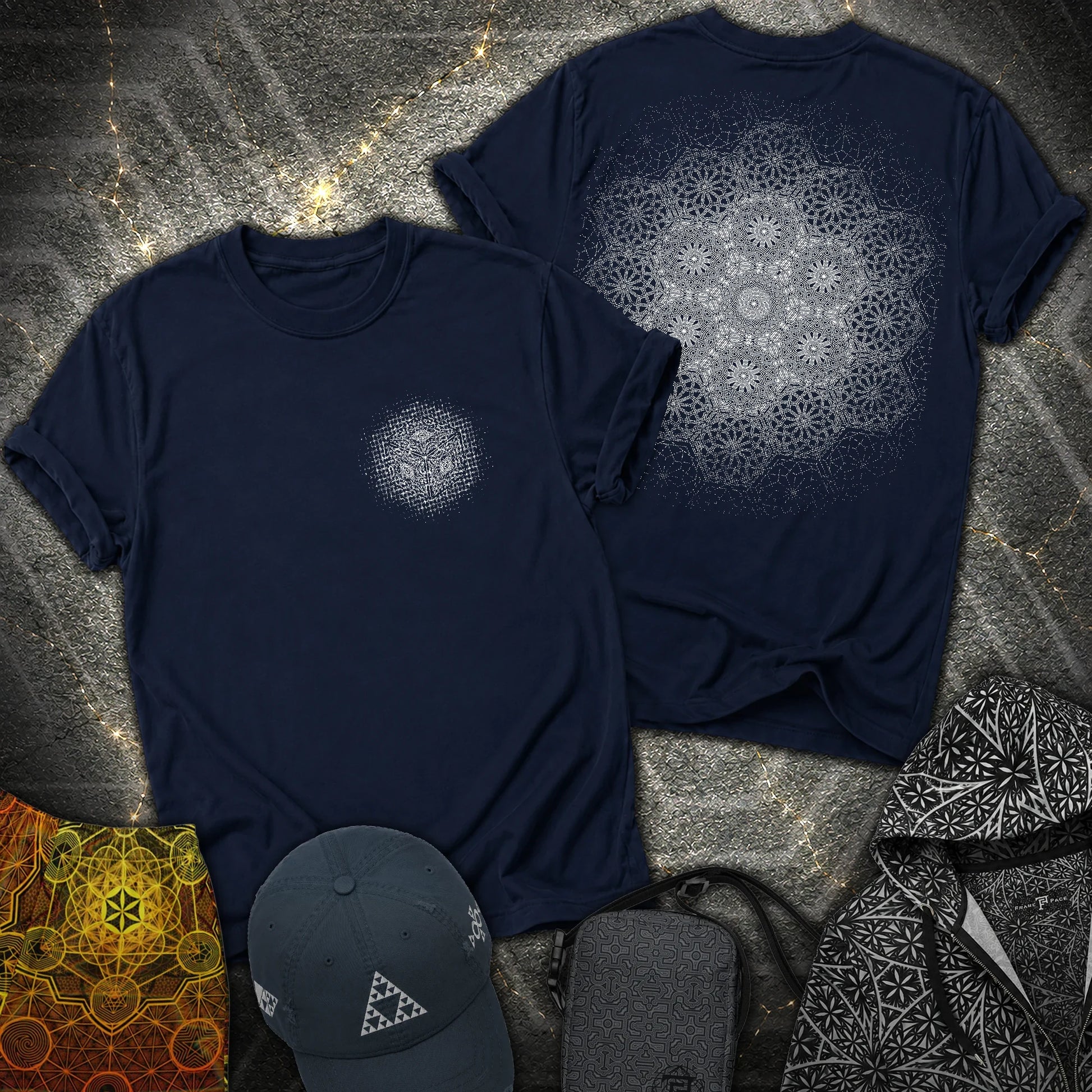 Growth Organic Cube 2 Sided T-Shirt - Growth Organic Cube 2 Sided T-Shirt - Navy