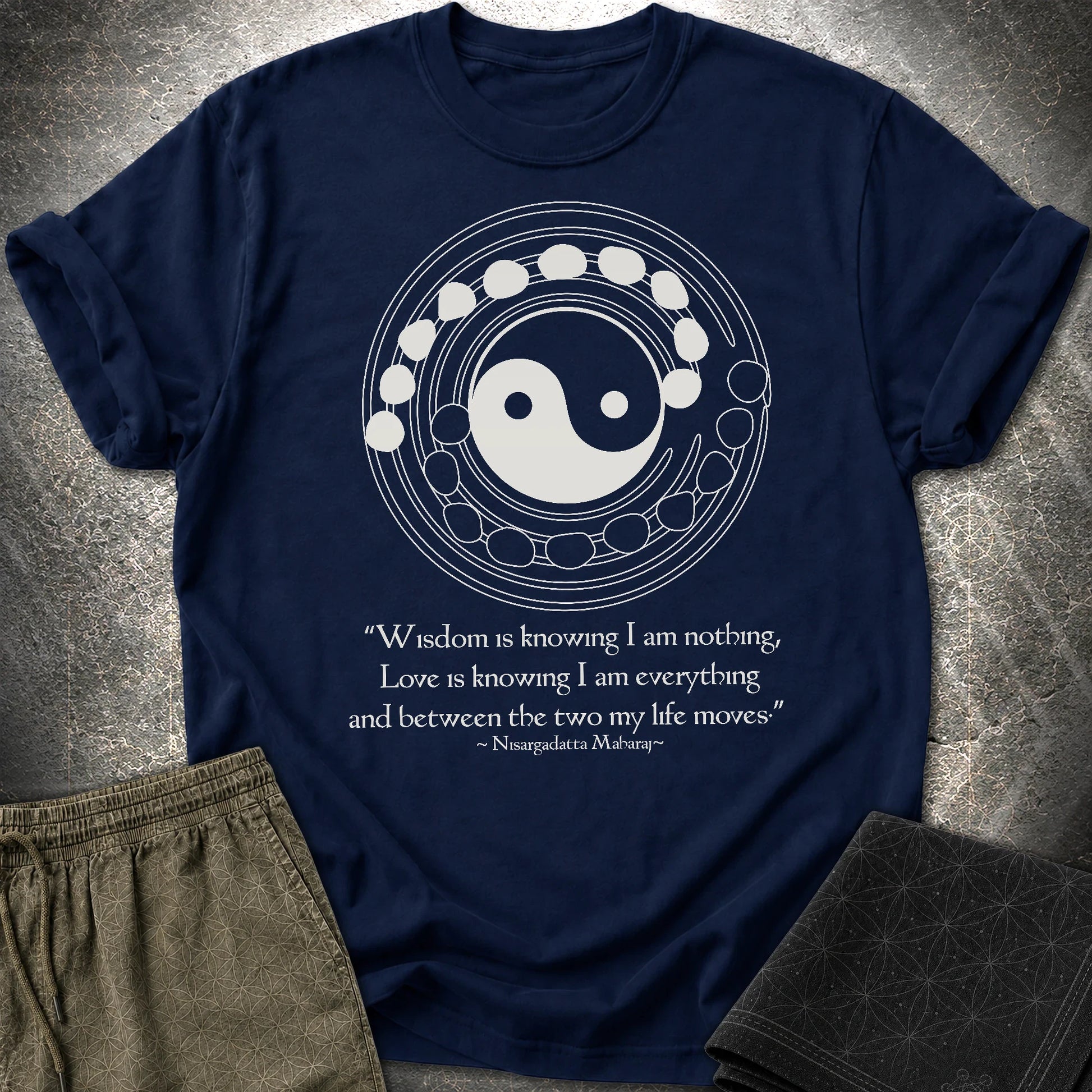 Nisargadatta Maharaj Wisdom T-Shirt - Nisargadatta Maharaj Wisdom T-Shirt - Navy