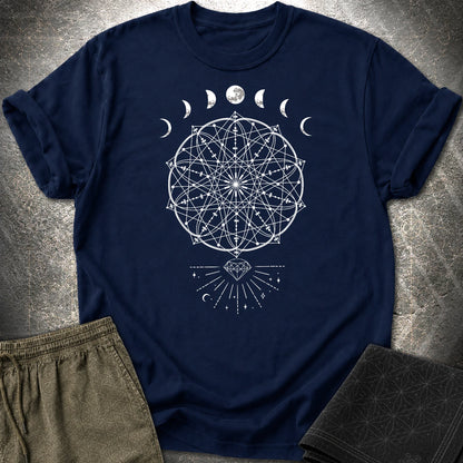 Inner Beauty Moon Phases T-Shirt - Inner Beauty Moon Phases T-Shirt - Navy