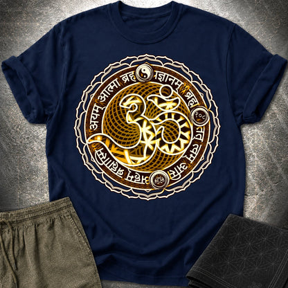 Ohm Sacred Sanskrit T-Shirt - Ohm Sacred Sanskrit T-Shirt - Navy