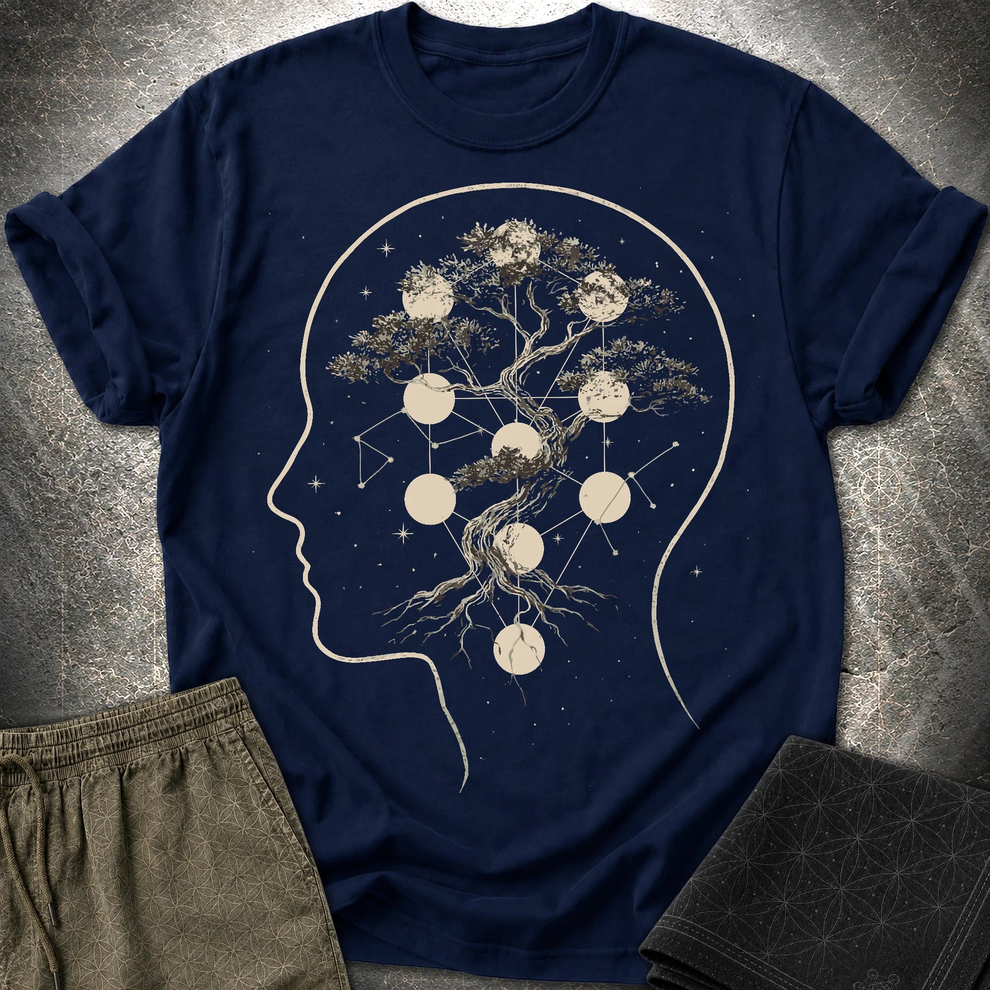 Sacred Tree of Thought T-Shirt - Sacred Tree of Thought T-Shirt - Navy